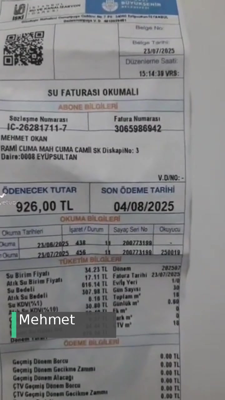 İstanbul Büyükşehir Belediyesi Su Faturası Sorunu videonun kapak resmi