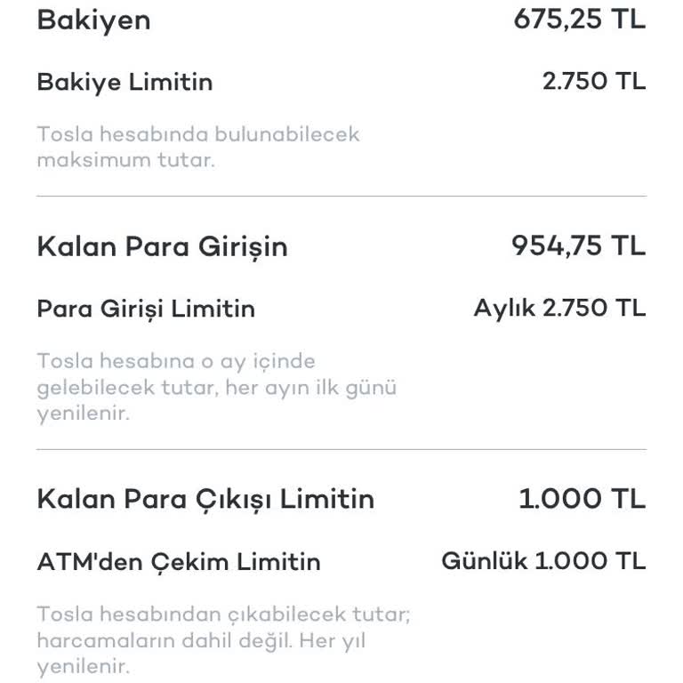 Tosla Hesabımda Limit Artmıyor, Yardım Alamıyorum