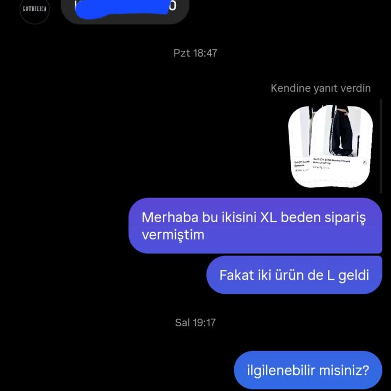 Elbise Siparişimde Gecikme Ve Yanlış Beden Sorunu
