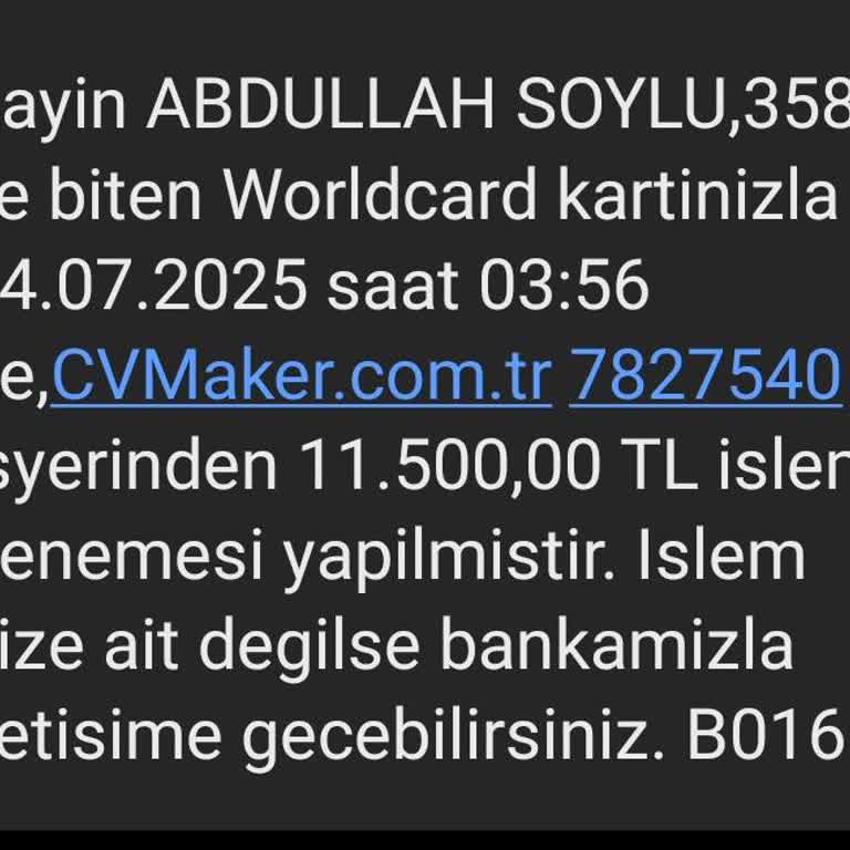 CV Maker Sitesinden İzinsiz Para Çekme Ve Üyelik İptal Sorunu