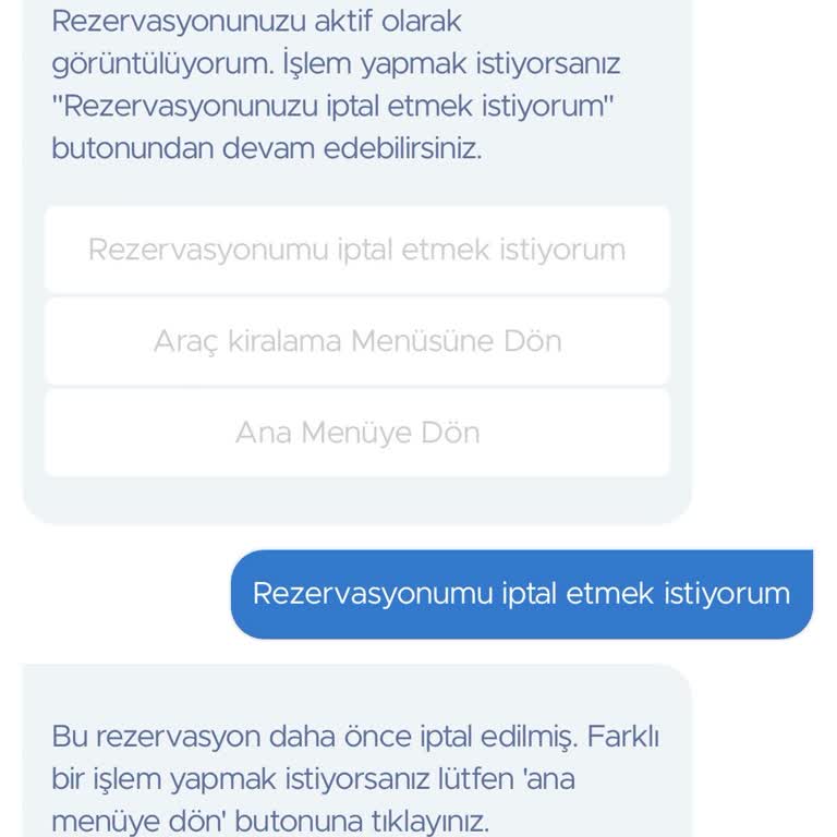 Obilette Araç Kiralama Sonrası İptalde İade Alamadım İletişim Yok