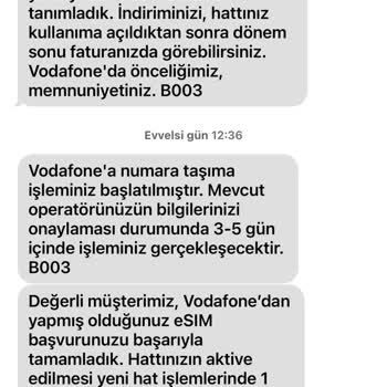 Vodafone Hat Taşıma Sürecinde Yaşadığım Mağduriyet