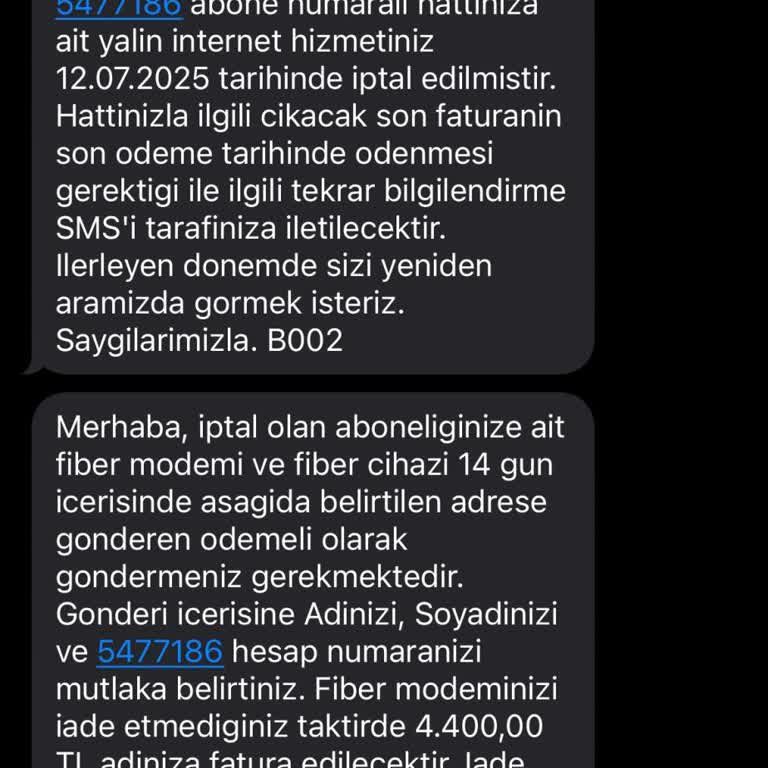 Modem İadesi Sürecinde Eksik Bilgilendirme Ve Haksız Ücret Endişesi