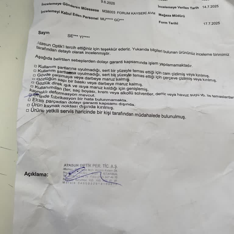 Sorunum Çözülmeden Ürün İade Edildi, Memnuniyetsizlik Yaşadım