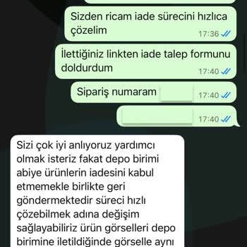 Aldığım Elbise Görseldekiyle Uyuşmuyor, İade Kabul Edilmedi Ve Fatura Bilgileri Eksik