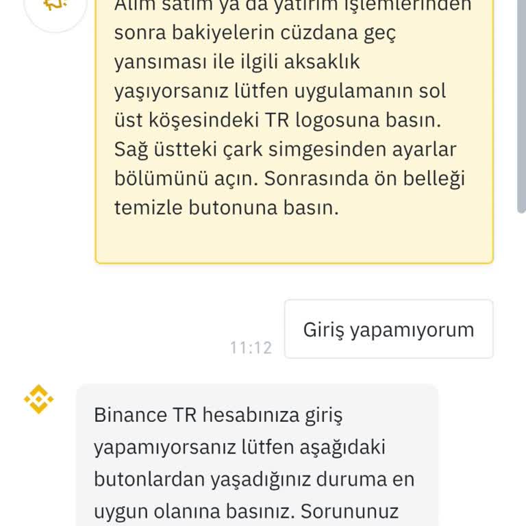 Binance TR Hesabına Giriş Sorunu Ve Destek Eksikliği