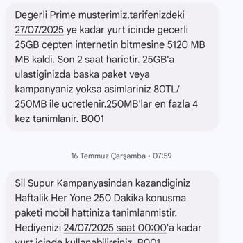 Türk Telekom Mobil'de Hediye İnternet Ve Çekim Sorunu