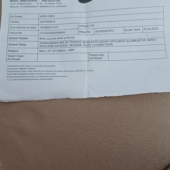 Nike Ayakkabıda 1 Ayda Astar Yırtılması Ve İki Kez Red Alınması