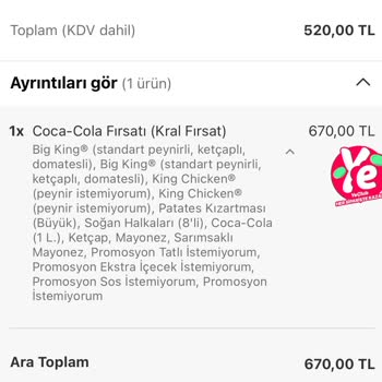 Yemeksepeti Ve Burger King Siparişimde Yaşadığım Hayal Kırıklığı