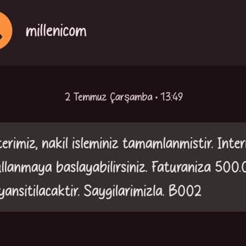 Millenicom'un Yapmadığı İşlem İçin Ücret Ve Ceza Talebi