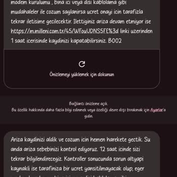 Millenicom'un Yapmadığı İşlem İçin Ücret Ve Ceza Talebi