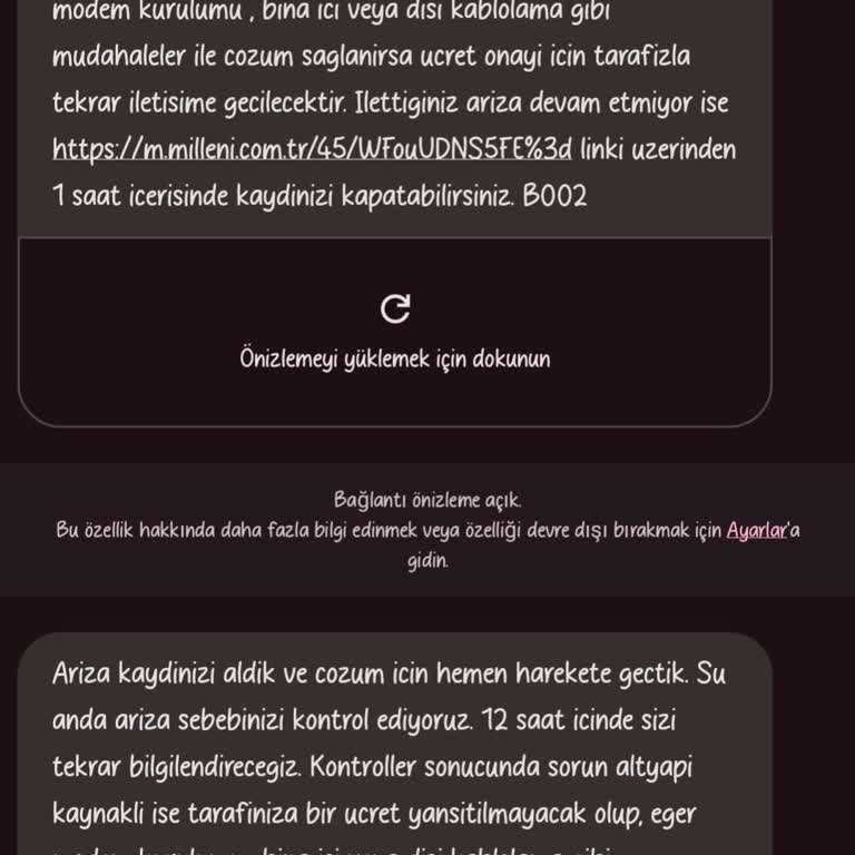 Millenicom'un Yapmadığı İşlem İçin Ücret Ve Ceza Talebi