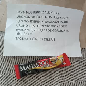 Trendyol'dan Sipariş Ettiğim Ürün Yerine Alakasız Bir Kahve Ve Not Geldi!