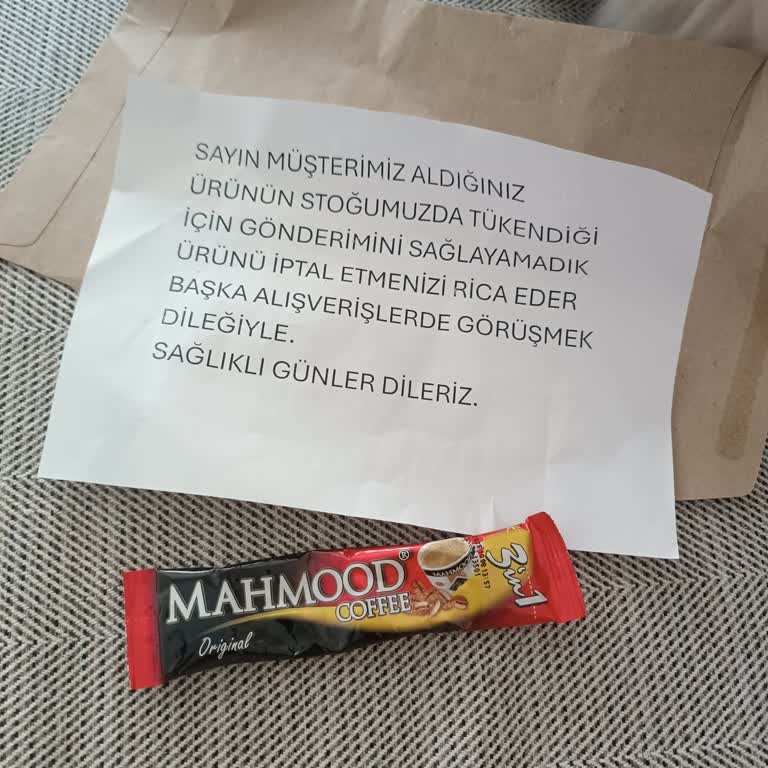 Trendyol'dan Sipariş Ettiğim Ürün Yerine Alakasız Bir Kahve Ve Not Geldi!