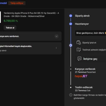 Stokta Olmayan Ürün İçin Uzun Süre Bekletildim