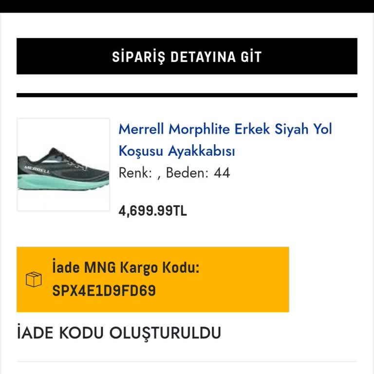 SPX Aldığım Ayakkabıyı İade Talebime Rağmen Geri Gönderdi