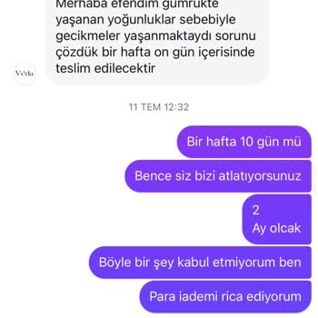 İki Ayı Geçen Siparişimde Ücret İadesi Yapılmıyor