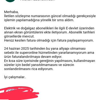 Adres Değişikliği Sonrası Altyapı Eksikliği Nedeniyle Fesih Talebim Ve Devam Eden Faturalandırma Sorunu