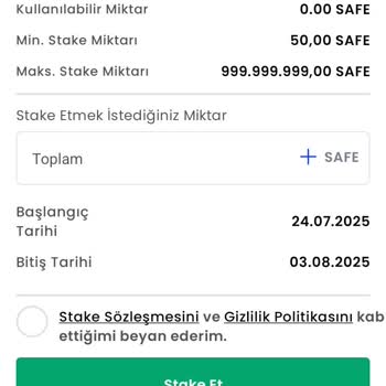 Safebit Uygulamasında Yanıltıcı Stake Süresi Bilgilendirmesi