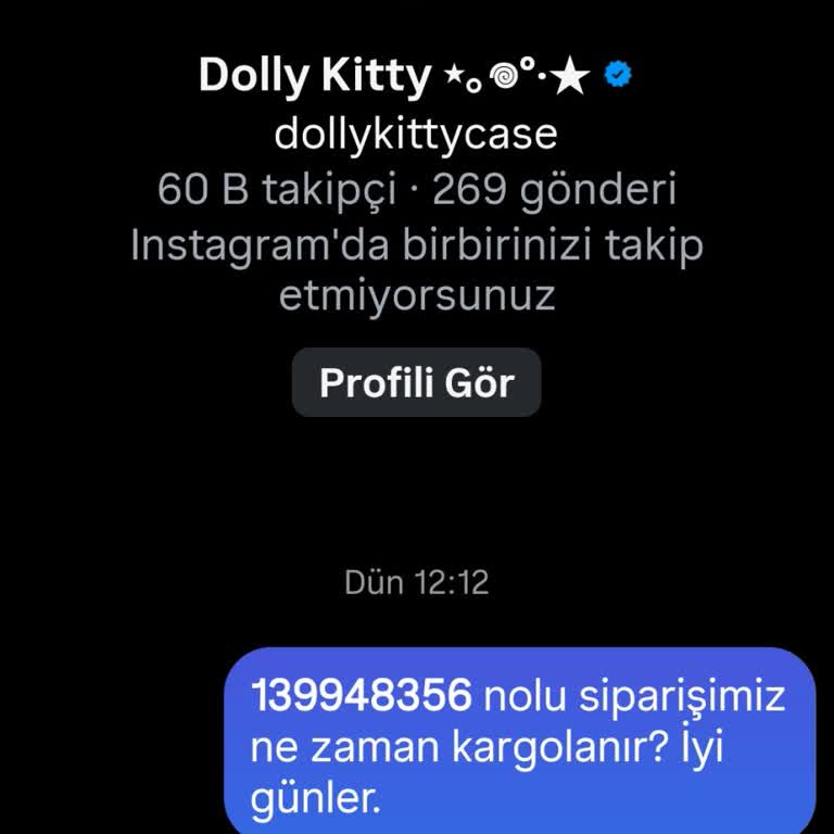 Dolly Kitty Siparişimi Kargoya Vermiyor