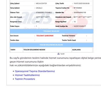 Kargom Teslim Edilmiyor, Müşteriyle Saygısızca İletişim Kuruluyor