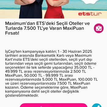 Etstur Maximum Kart İle Yapılan Tatil Harcamasında Puanım Yatırılmadı