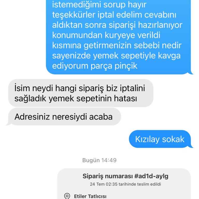Yemeksepeti'nde Sipariş İptali Ve Canlı Destek Mağduriyeti