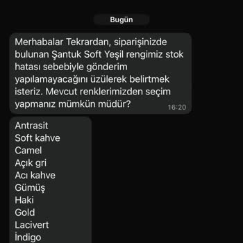 Stokta Görünen Ürünler Gönderilmedi