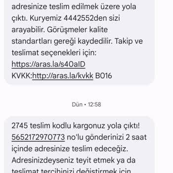 Aras Kargo Teslimatında Gecikme Ve İletişim Sorunu