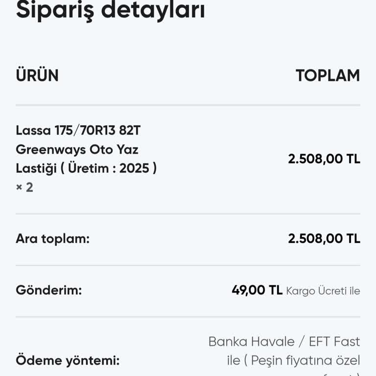 Oriontuning.com'dan Aldığım Oto Lastik Siparişi Teslim Edilmedi, İade Sürecinde Mağdur Edildim