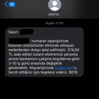 Gratis İndirimli Ürün Siparişim İptal Edildi, Mağdur Edildim