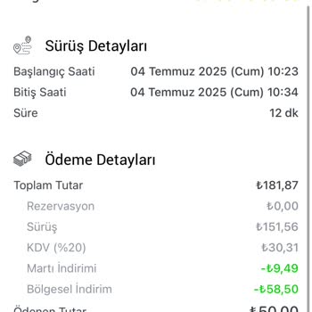 Martı Sürüş Alanı Dışında Haksız Ücretlendirme Ve İletişim Sorunu