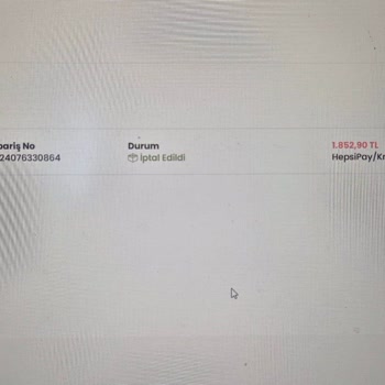 Ödemesi Alınan Siparişin İptali Ve Yetersiz Müşteri Hizmeti Nedeniyle Mağduriyet