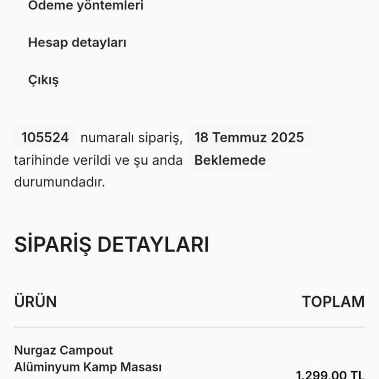 Sipariş Verdim, Ne Masa Var Ne Cevap!