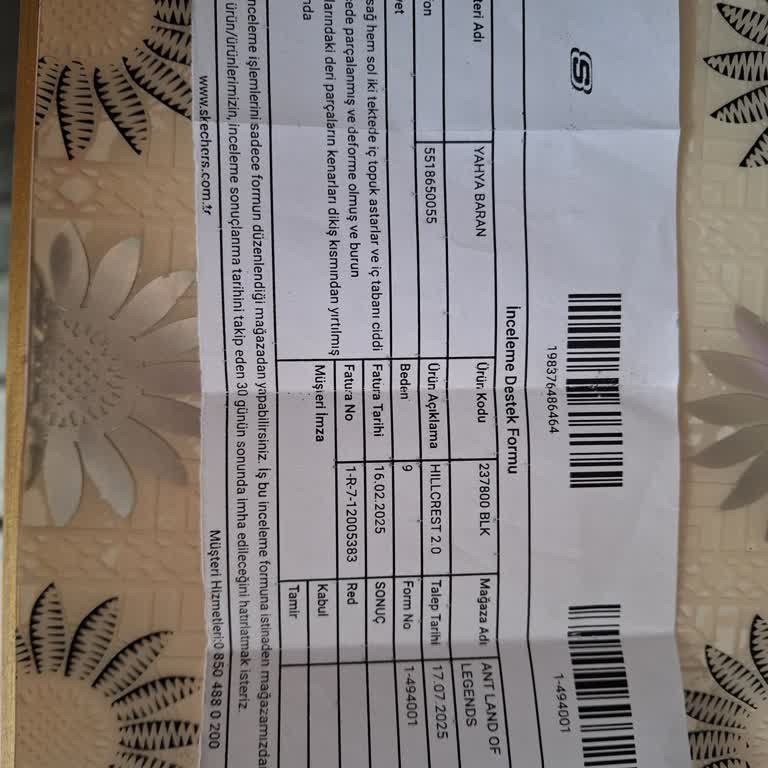 Aldığım Skechers Ayakkabılarda Kısa Sürede Yaşanan Sorunlar Ve Garanti Problemi