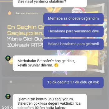 Betosfer Sitesinde Çekim Talebim Gerçekleşmedi, Param Yatmadı