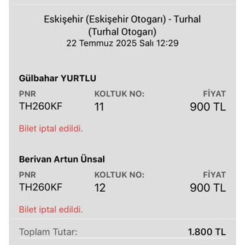 Bilet İptalinde Eksik Ücret İadesi Mağduriyeti