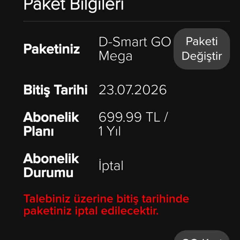 D-Smart GO Üyelik Yenilemesi İzinsiz Ücret Tahsilatı Ve İade Sorunu