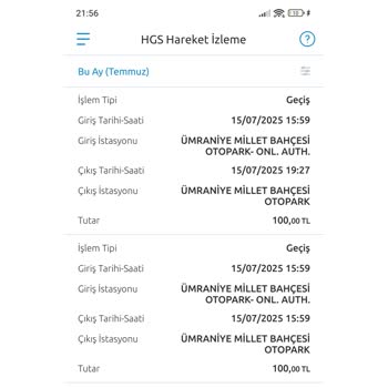 Ümraniye Millet Bahçesi Girişinde Haksız HGS Kesintisi Ve Çözüm Eksikliği