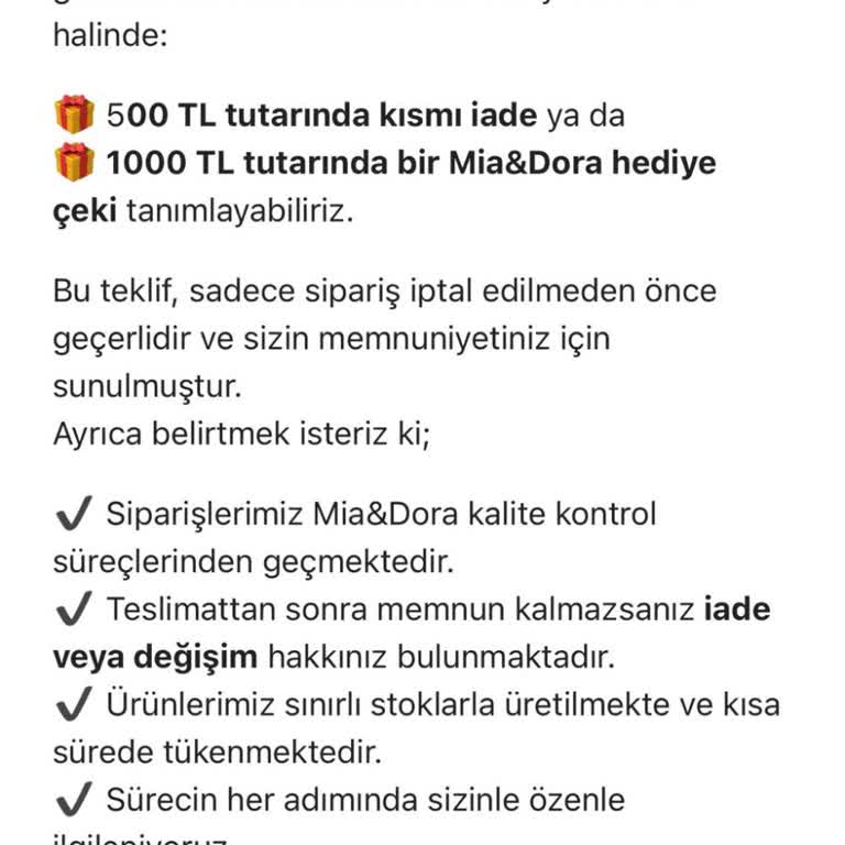 İptal Edilen Elbise Siparişimde Eksik Para İadesi Sorunu