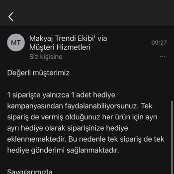 Eksik Hediye Ürün Gönderimiyle Yanıltıldım