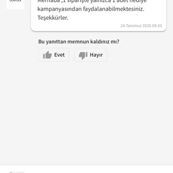 Eksik Hediye Ürün Gönderimiyle Yanıltıldım