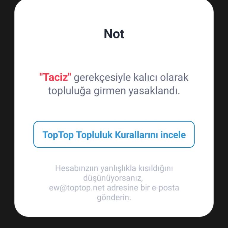 Toptop Hiçbir Gerekçe Olmadan Hesabım Kapatıldı