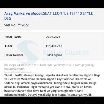 Araç Hasar Kaydı Farklılığı Nedeniyle Mağduriyet Yaşıyorum