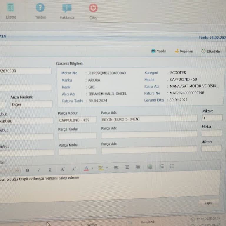 Garanti Sürecindeki İlgisizlik Motorumu Mağdur Etti
