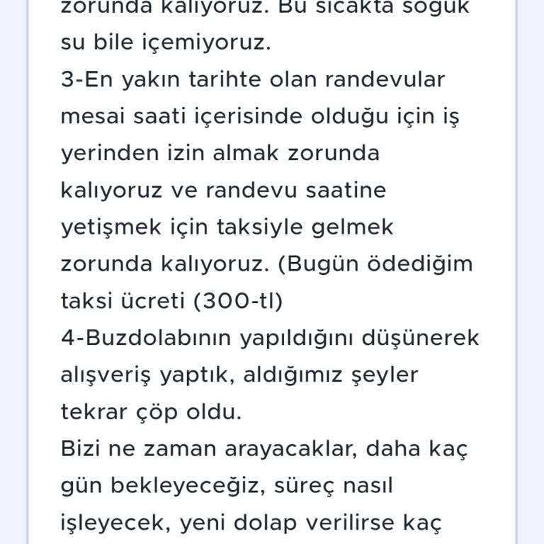 Buzdolabı Arızası Çözülemedi, Servis Ve Müşteri Hizmetleri Mağdur Etti