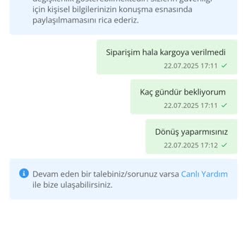 Siparişim Kargoya Verilmedi, Destek Ekibi Yetersiz