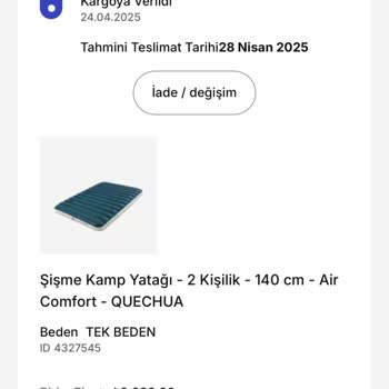 Aldığım Yataklar Hızla İniyor, Değişim Veya İade Talep Ediyorum