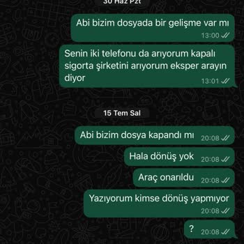 Araç Onarımı Ve Ödeme Sürecinde Yaşanan Sorunlar