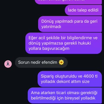 Sipariş Sonrası İletişim Ve Para İadesi Sorunu